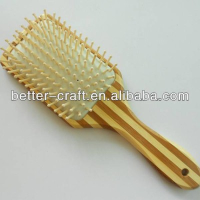 Natural bamboo Hair Comb Brush square Shape Wood Bristles Spa Massage