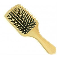 Black custom logo air cushion Square Wooden Hairbrushes