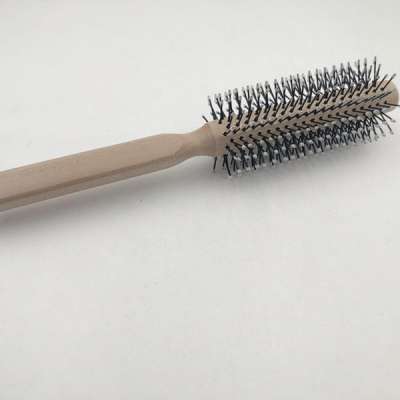 high quality natural wooden boar bristle round brush