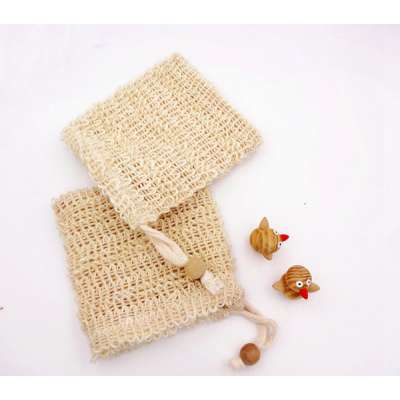 High Quality sisal soap bag with Drawstring